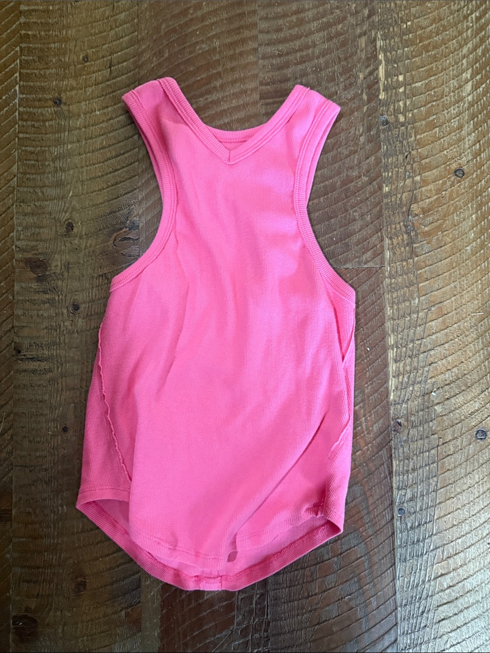 We The Free Hot Pink Ribbed Tank